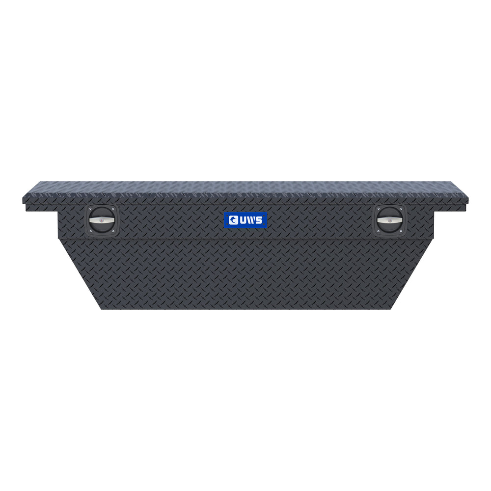 Matte Black Aluminum 69" Deep Angled Secure Lock Truck Tool Box with Low Profile