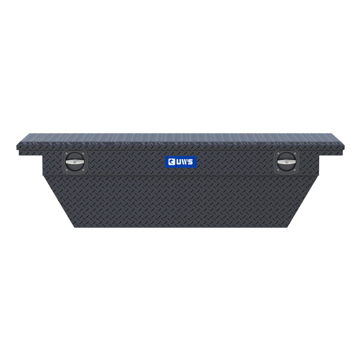 Matte Black Aluminum 69" Deep Angled Secure Lock Truck Tool Box with Low Profile