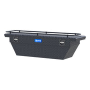 Matte Black Aluminum 69" Deep Angled Secure Lock Tool Box, Low Profile, Rail