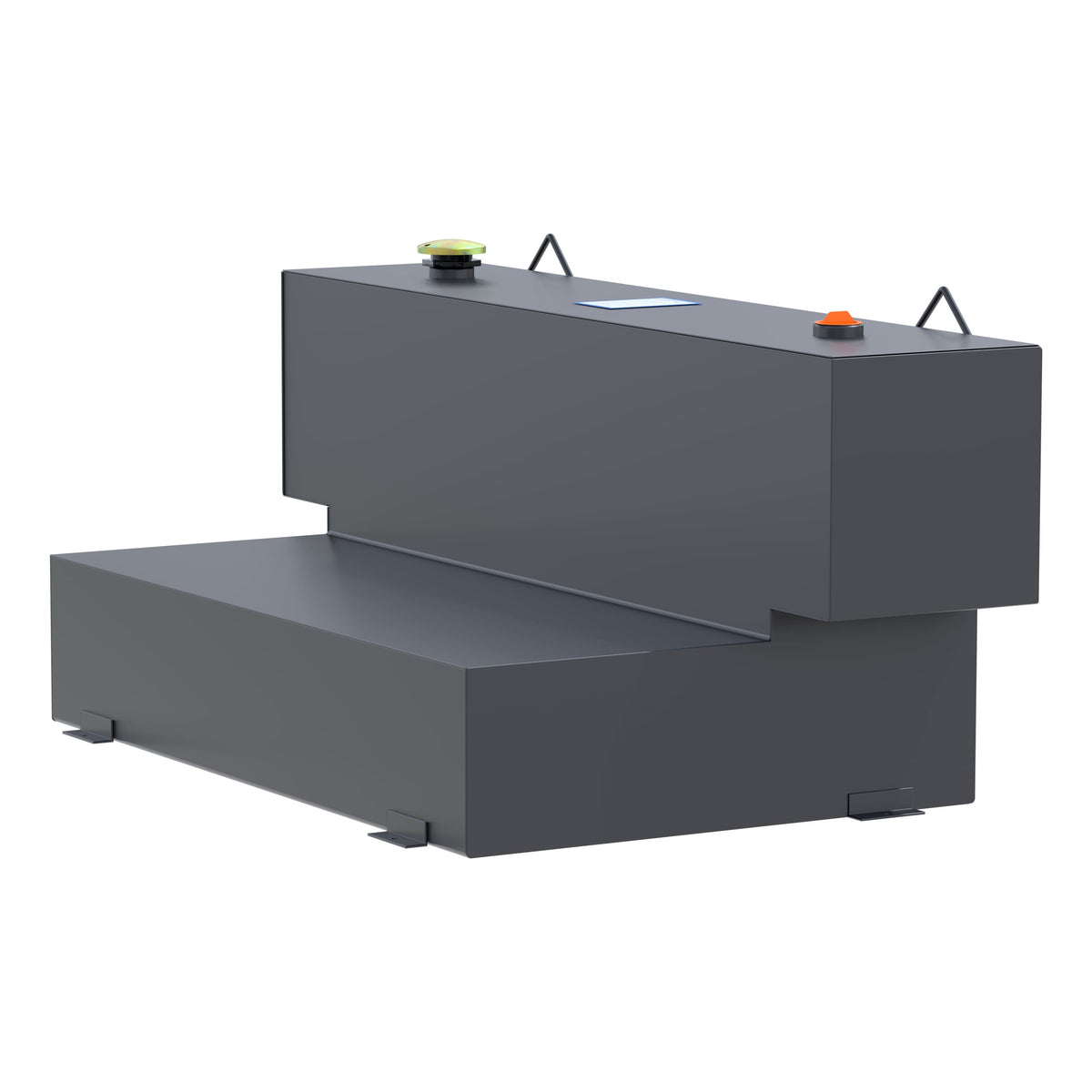 Matte Black Hammerhead-Style 100-Gallon L-Shape Steel Transfer Tank