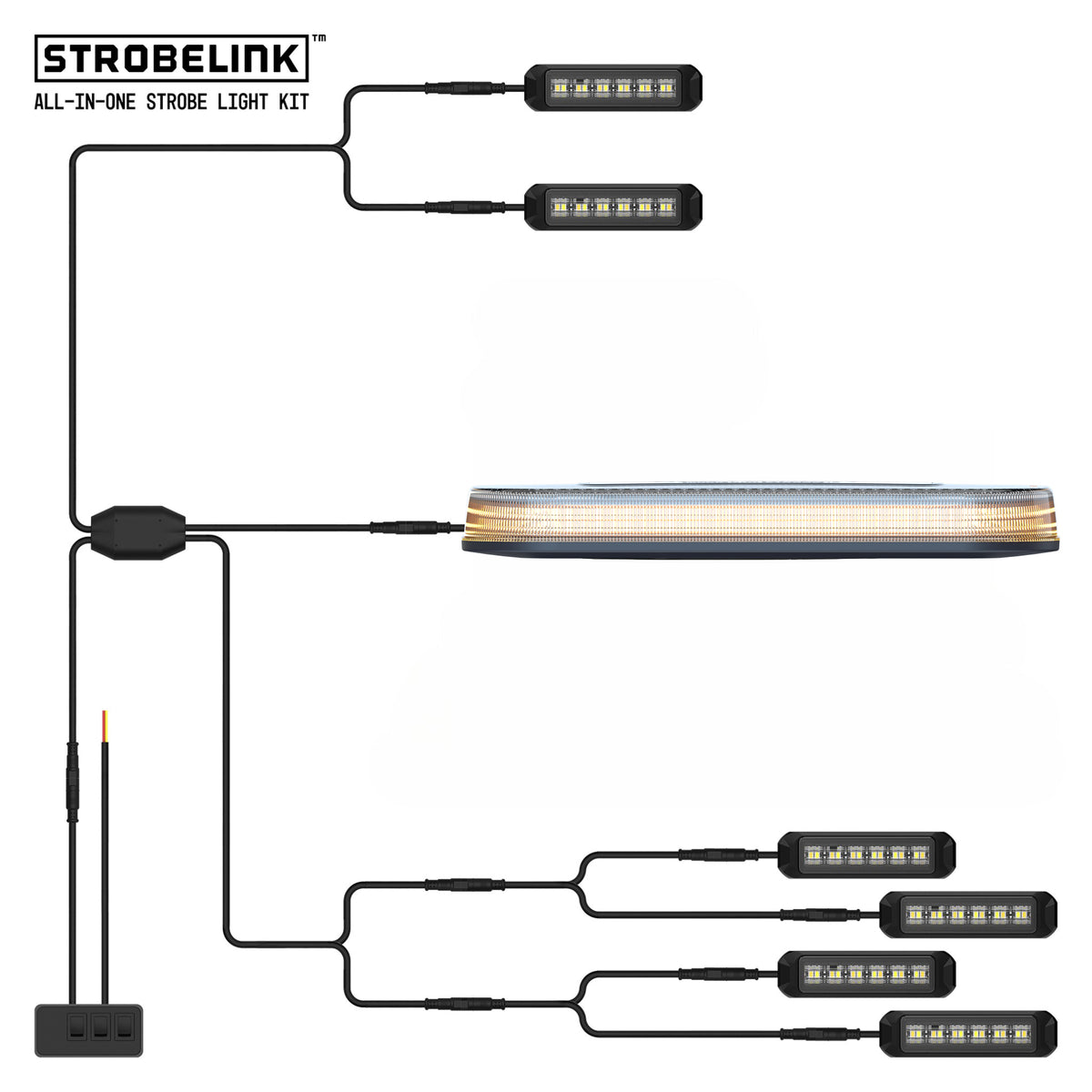 ARC Lighting StrobeLink® Harness Type A, For 6 Lights, Mini Bar Compatible - Part BB8KA06