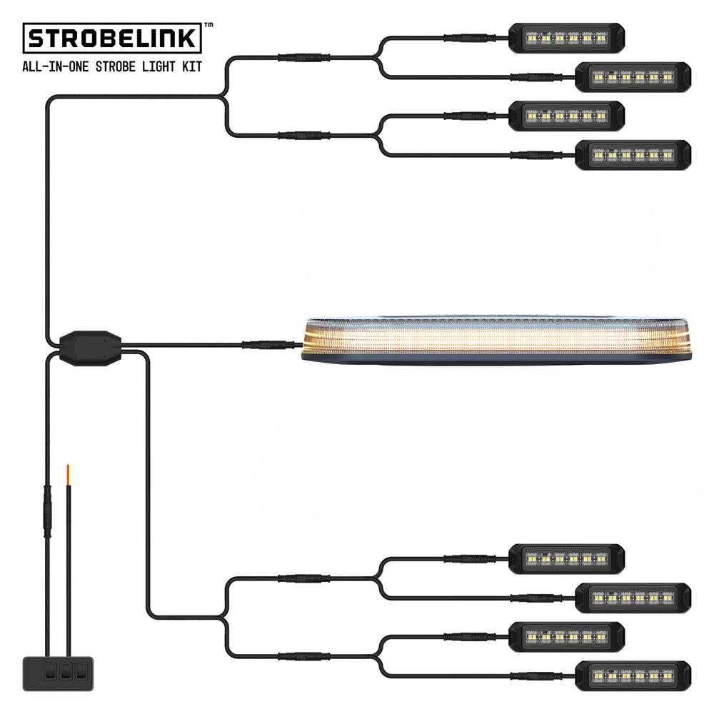 ARC Lighting StrobeLink® Harness Type A, For 8 Lights, Mini Bar Compatible - Part BB8KA08