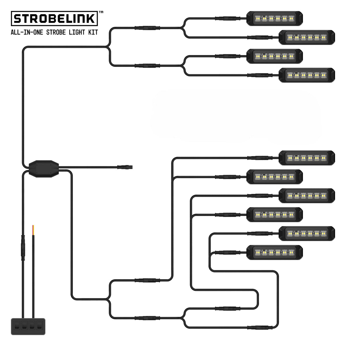 ARC Lighting StrobeLink® Harness Type B, For 10 Lights - Part BB8KB10