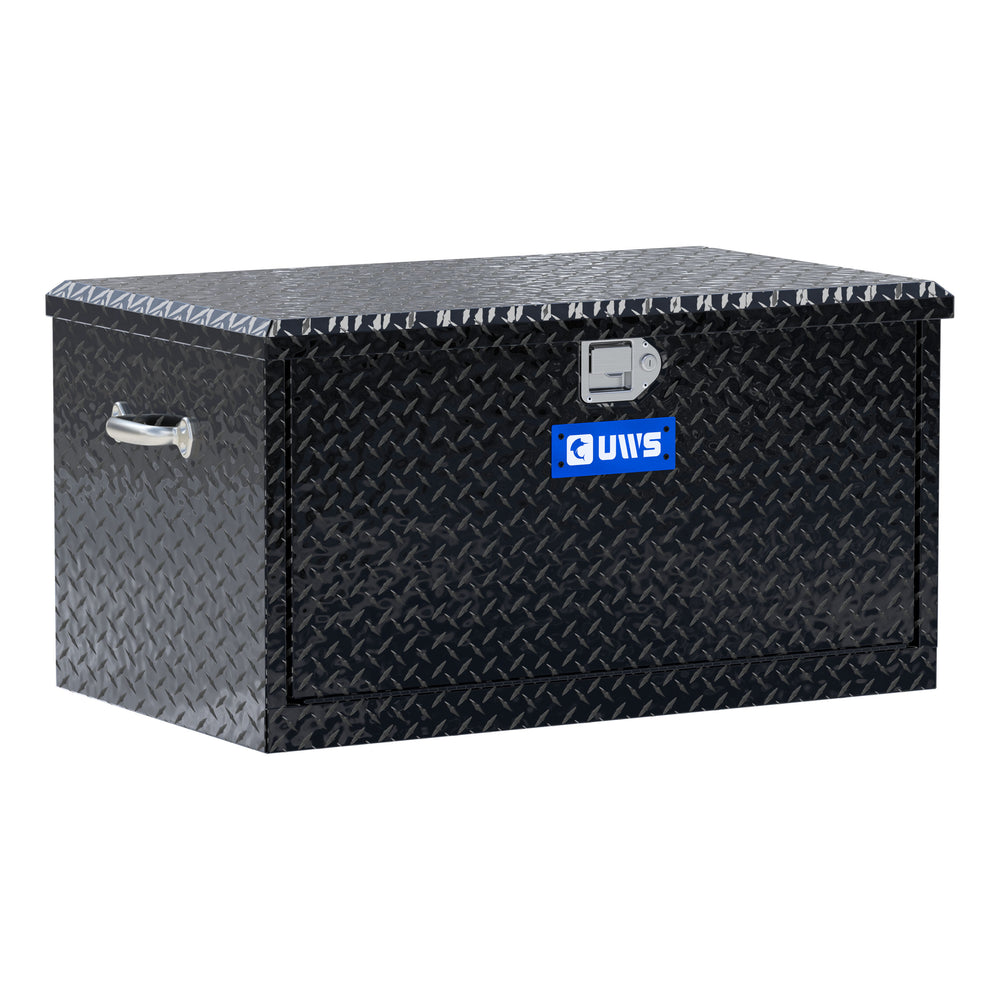 Gloss Black Aluminum 38" Utility Chest Box with Drawers