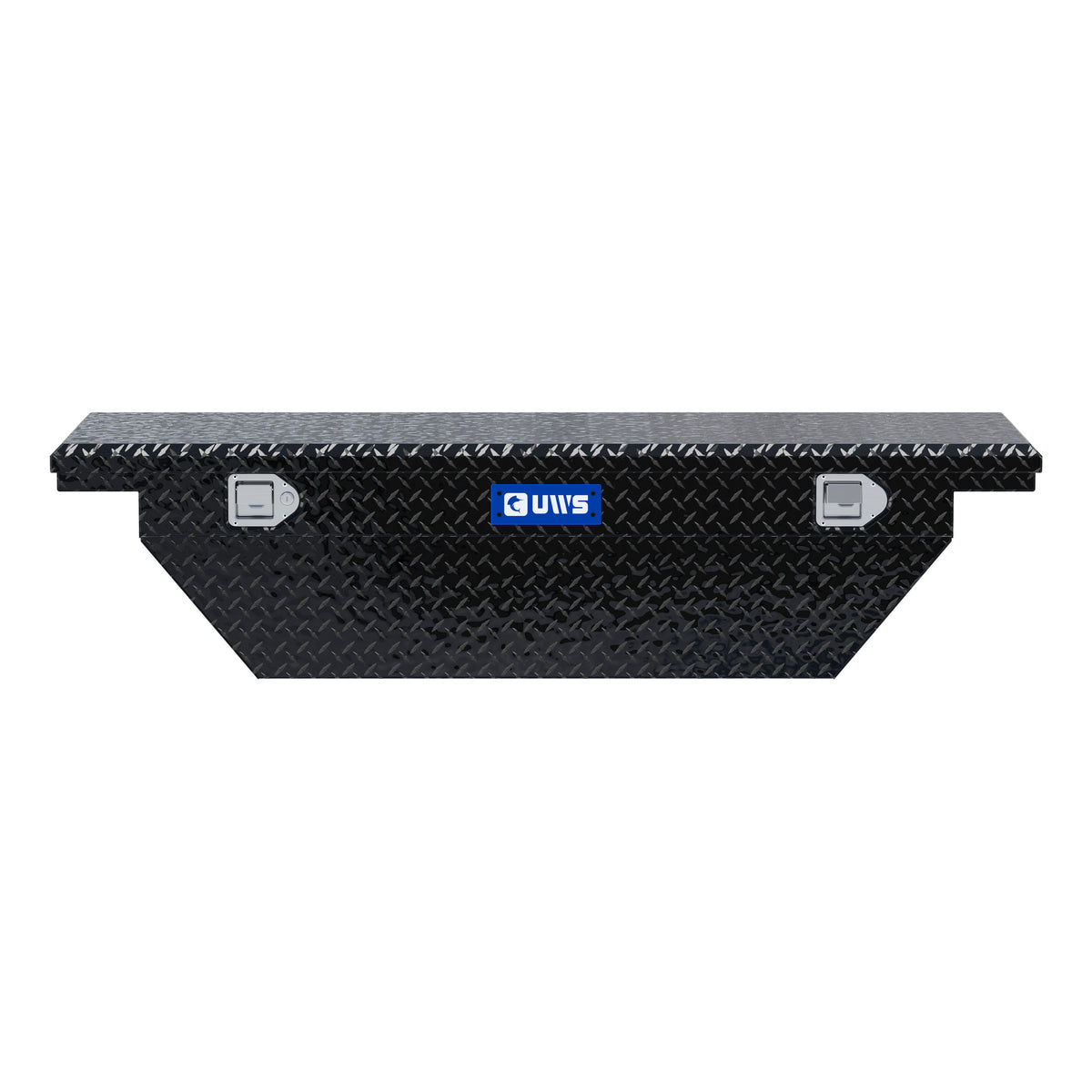 Gloss Black Aluminum 60" Angled Truck Tool Box, Low Profile