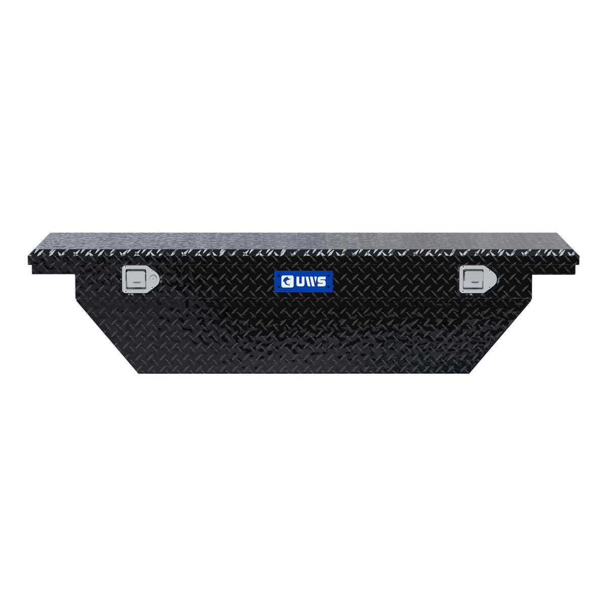 Gloss Black Aluminum 63" Angled Truck Tool Box, Low Profile