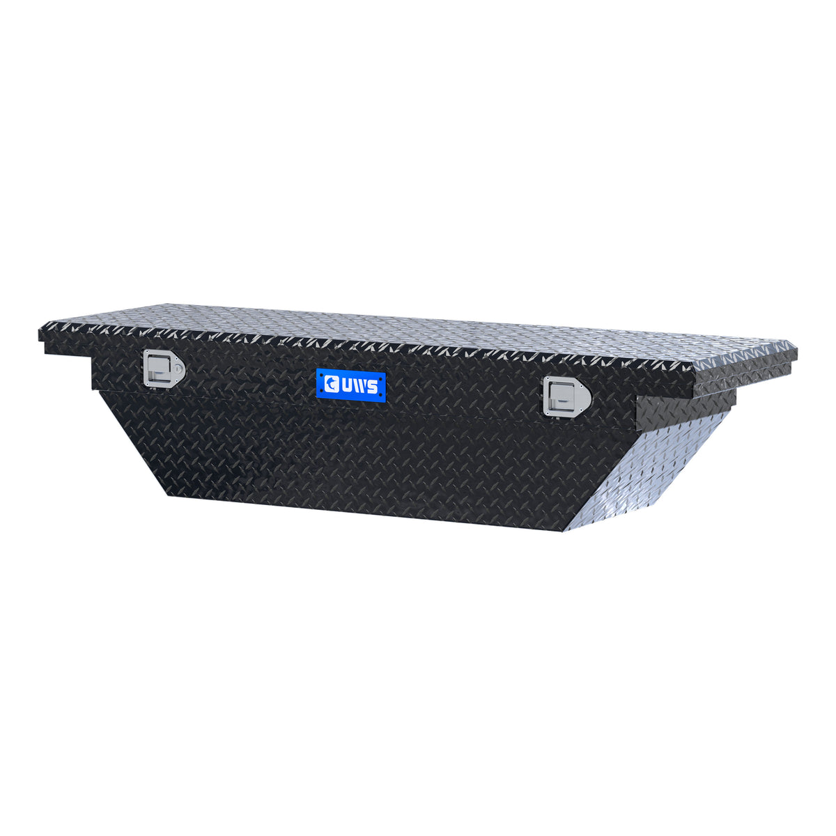Gloss Black Aluminum 63" Angled Truck Tool Box, Low Profile