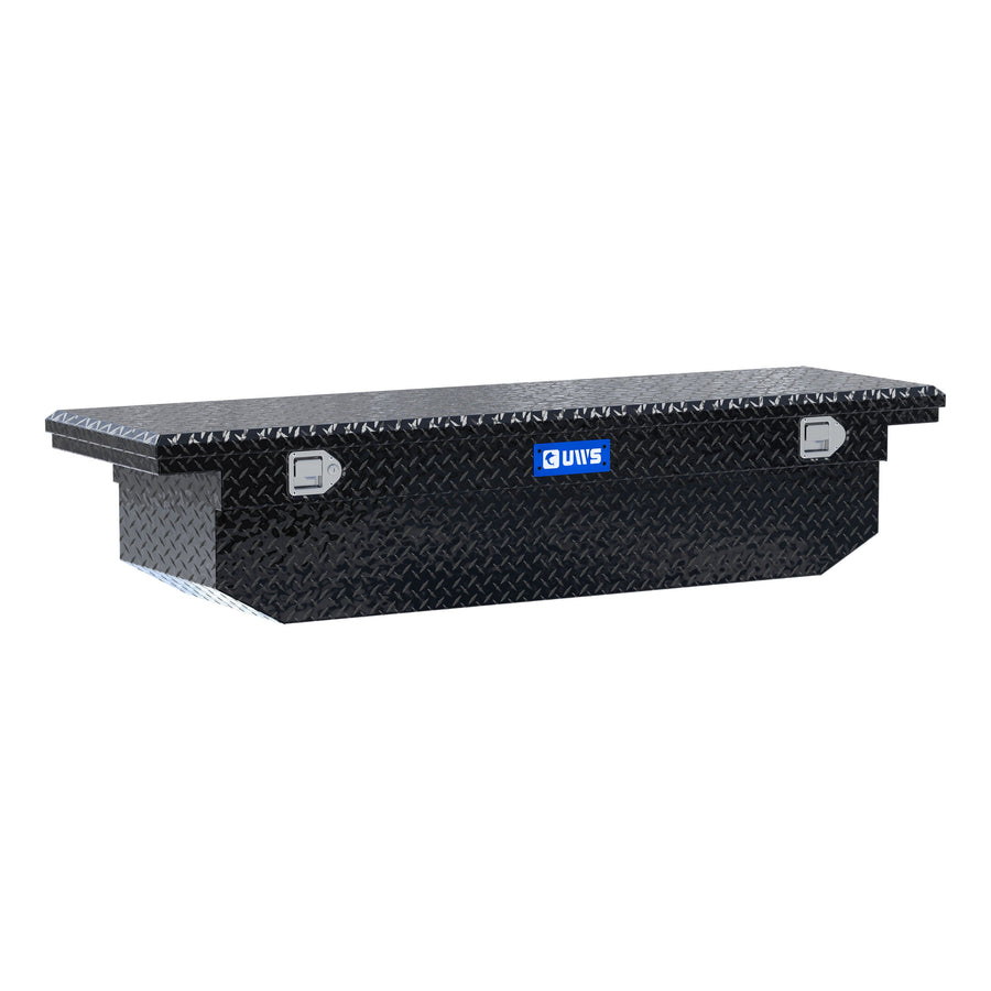 Gloss Black Aluminum 69" Angled Truck Tool Box, Low Profile