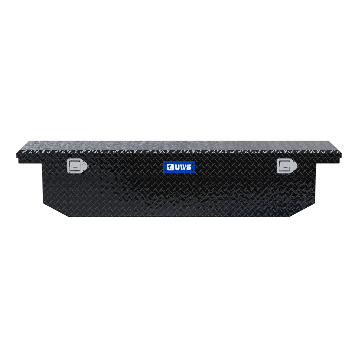 Gloss Black Aluminum 69" Angled Truck Tool Box, Low Profile