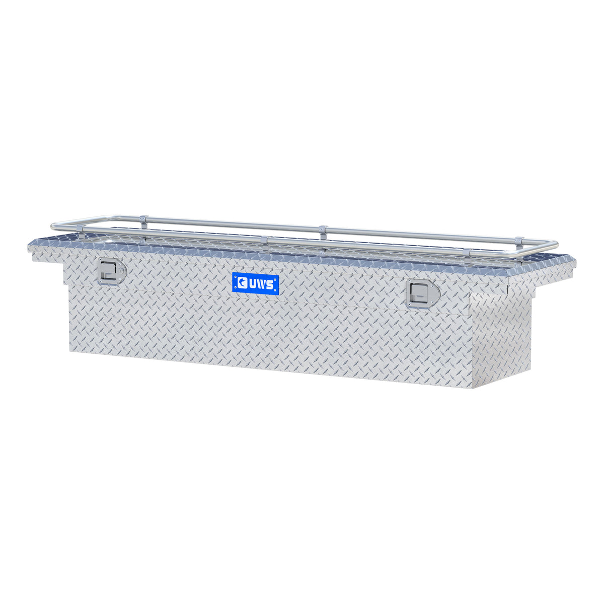 Bright Aluminum 69" Crossover Truck Tool Box with Low Profile & Rail