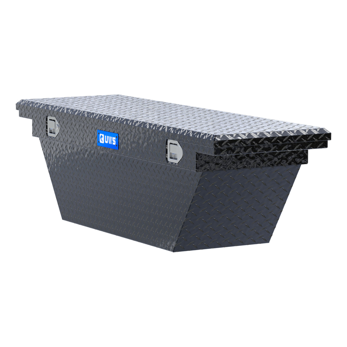 Gloss Black 63" Deep Angled Truck Tool Box, Low Profile