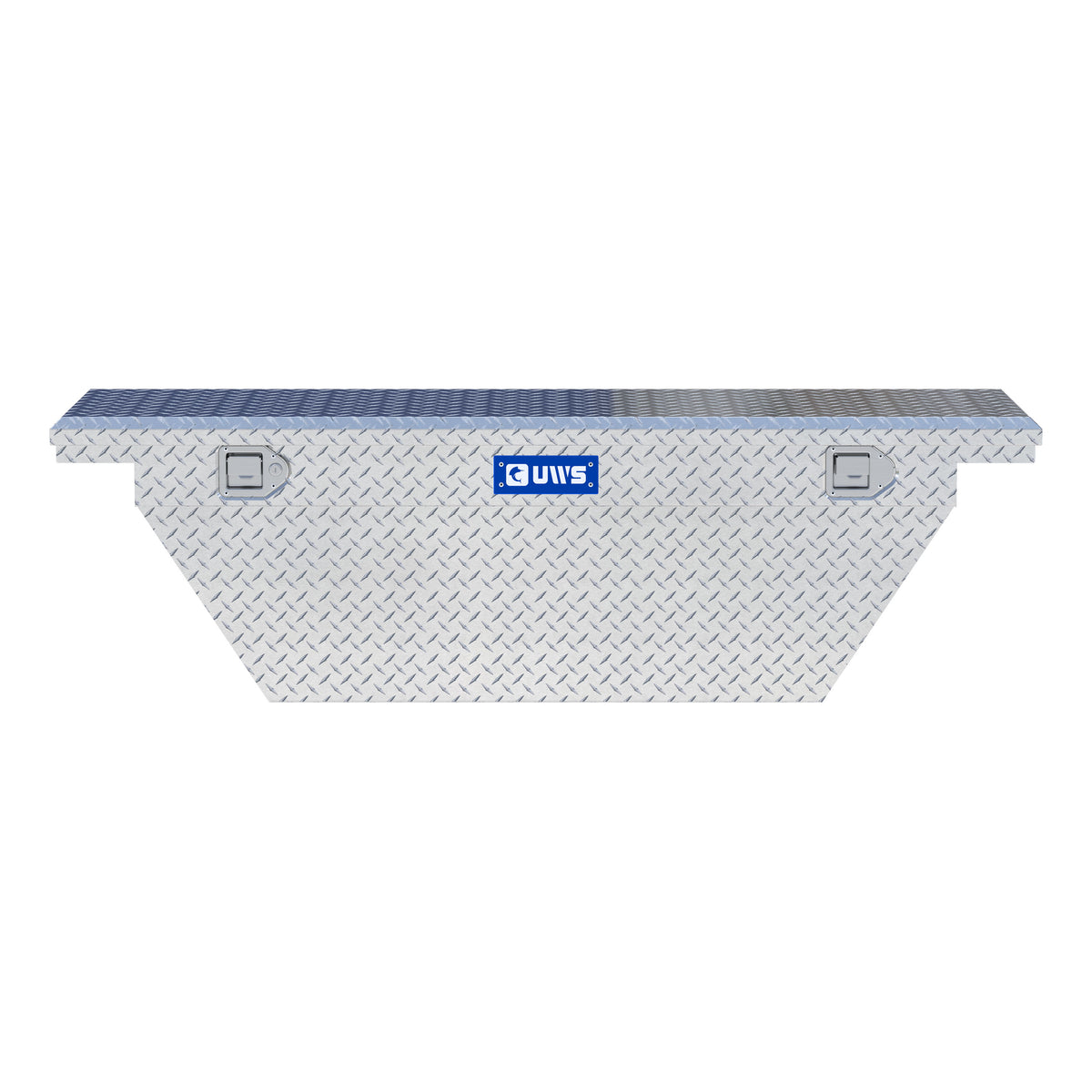 Bright Aluminum 63" Deep Angled Truck Tool Box, Low Profile
