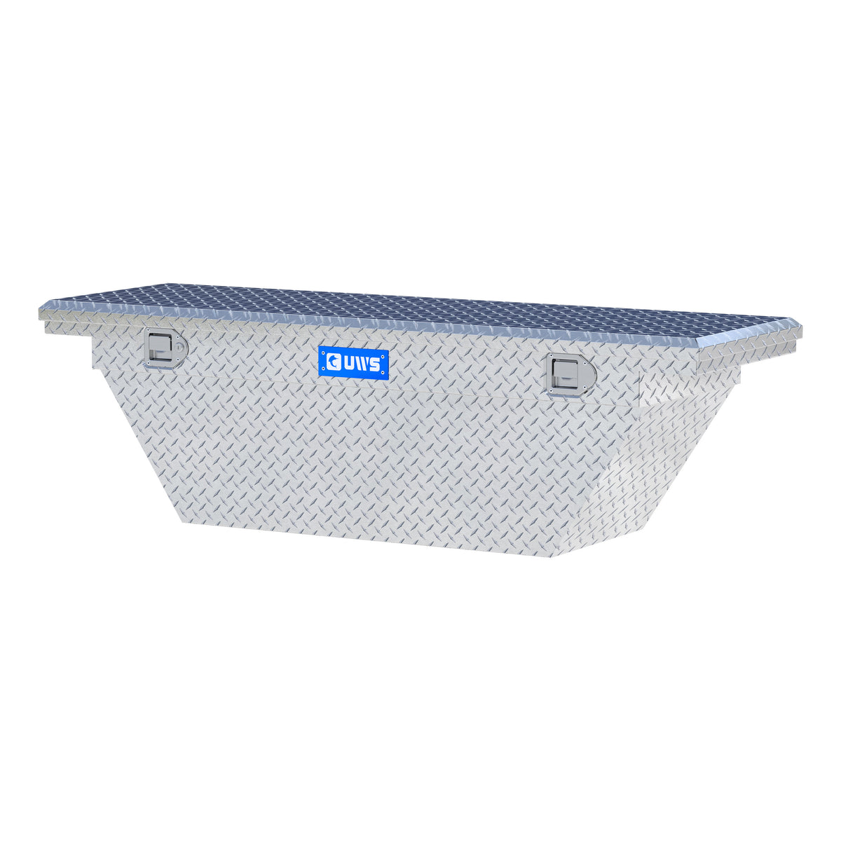 Bright Aluminum 63" Deep Angled Truck Tool Box, Low Profile