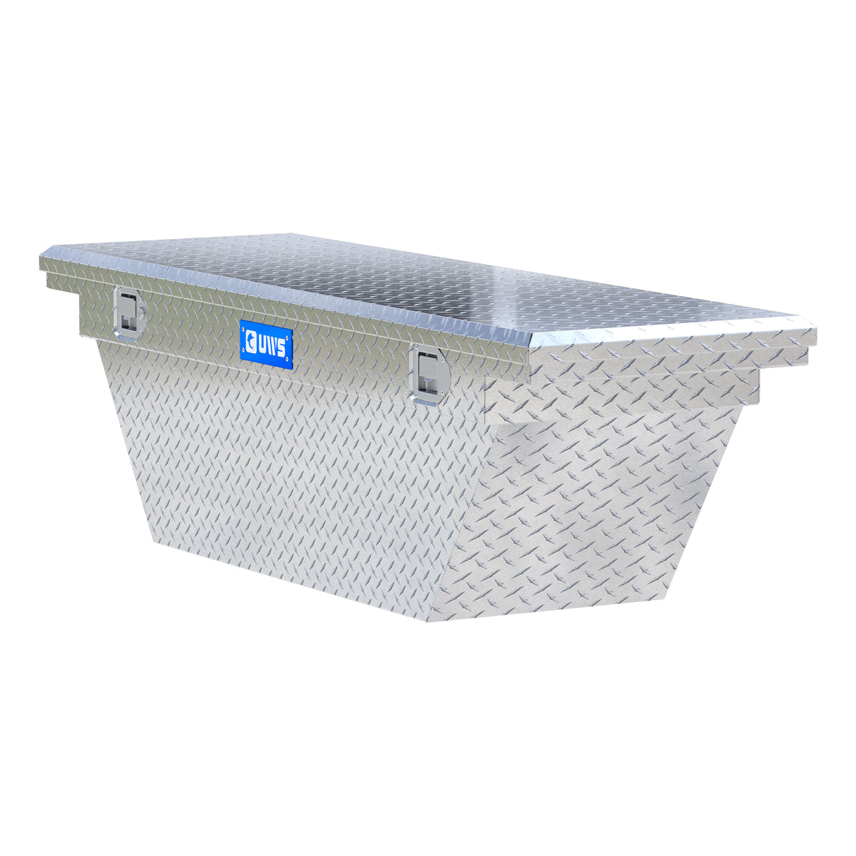 Bright Aluminum 63" Deep Angled Truck Tool Box, Low Profile