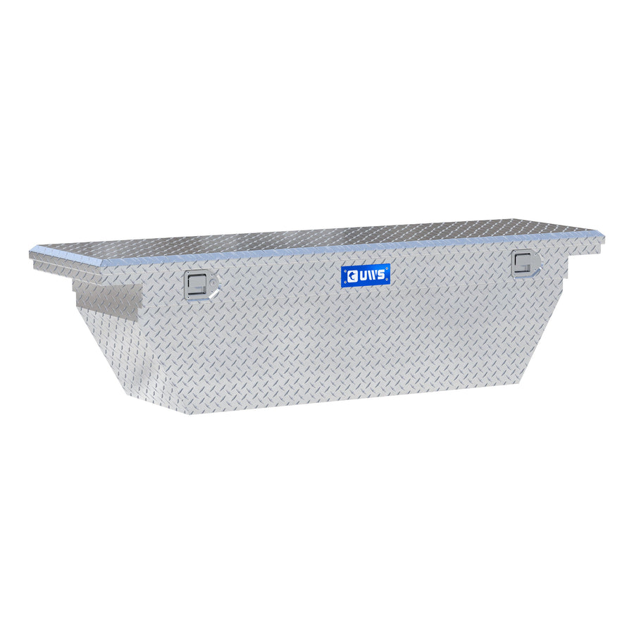 Bright Aluminum 69" Deep Angled Truck Tool Box, Low Profile