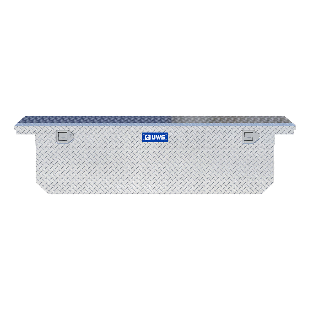 Bright Aluminum 72" Deep Angled Crossover Truck Tool Box with Low Profile