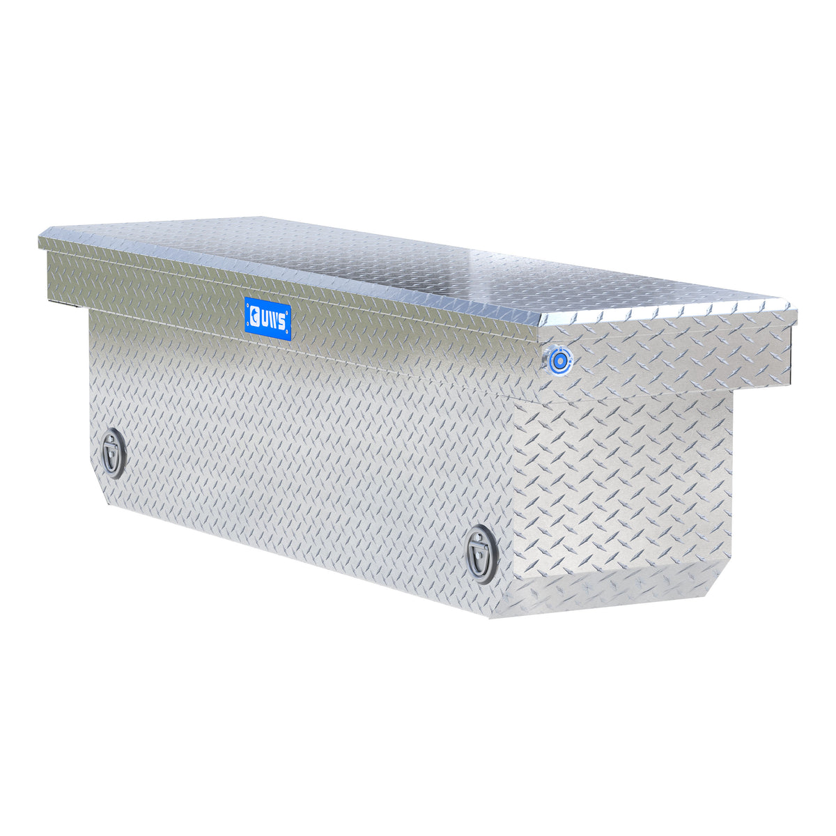 Bright Aluminum 72" Deep Angled Push Button Crossover Truck Tool Box