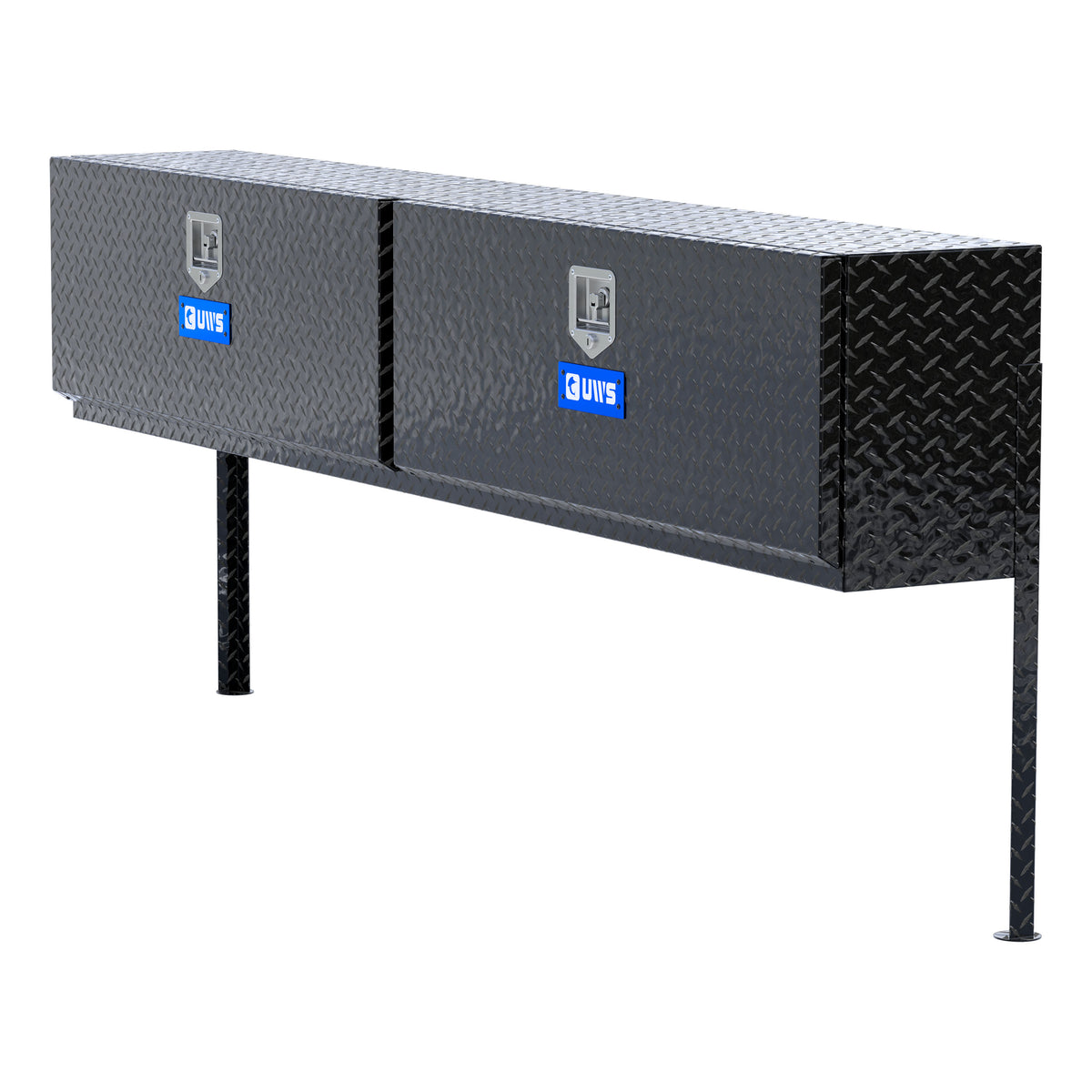 Gloss Black Aluminum 90" Double-Door Topside Truck Tool Box