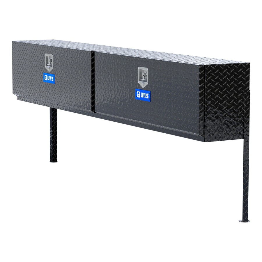 Gloss Black Aluminum 96" Double-Door Topside Truck Tool Box