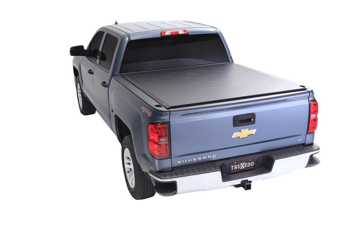 TruXedo Lo Pro Tonneau Cover - Black - 2007-2014 Chevy Silverado/GMC Sierra 3500 HD 8' Bed with Dual Rear Wheels with Bed Caps