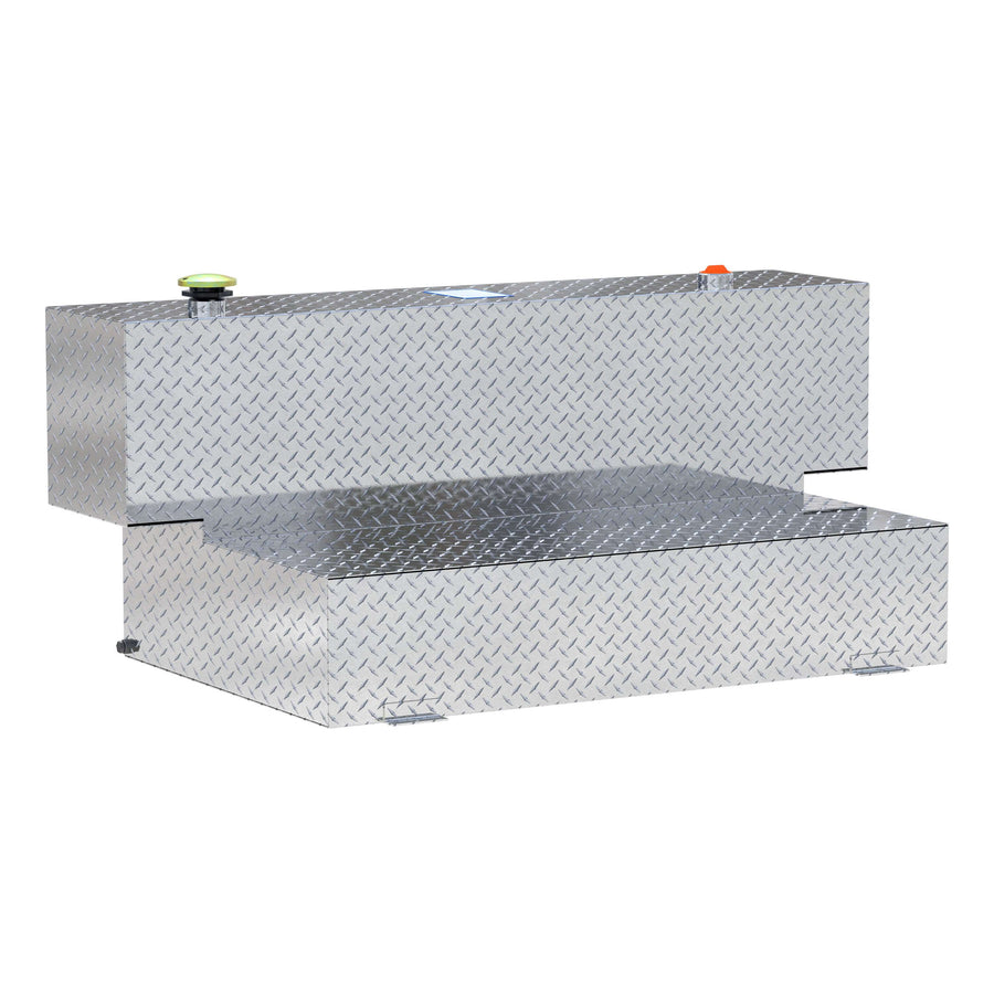 Hammerhead-Style 100-Gallon Bright Aluminum L-Shape Transfer Tank