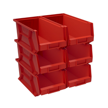 Weather Guard 9856-7-02 Red Stackable Van Shelf Bins, 8.2x6x13.2 in, 6-Pack