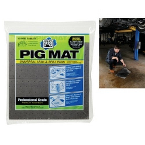 PIG Mat Universal Light-Weight Absorbent Pads, Tablet of 15