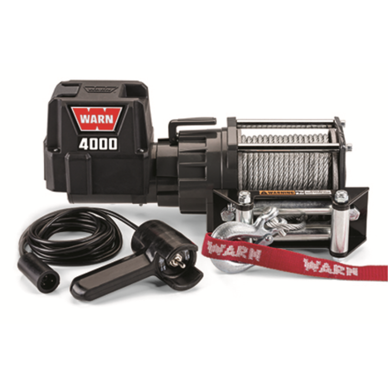 WARN DC4000 Utility Winch, 12V, 4,000 lb, Steel Rope (94000)