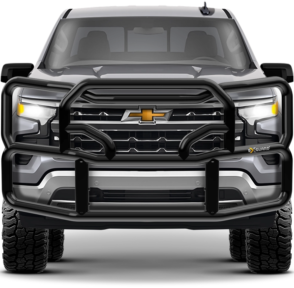 BLACK EX-GUARD 50-SERIES GRILLE GUARD AND BRACKET KIT FOR '19-NEWER CHEVY SILVERADO 1500