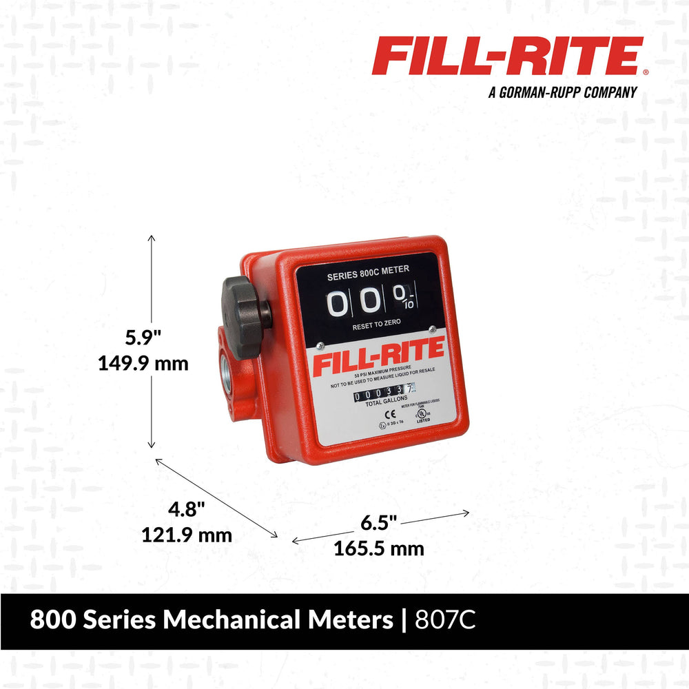 Fill-Rite 807C dimensions