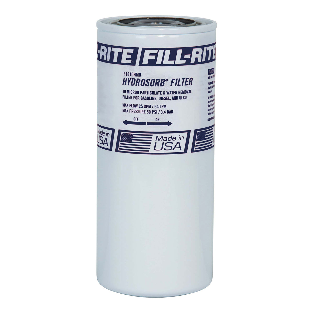 Fill-Rite F1810HM0 10 Micron Hydrosorb Water-Detecting Fuel Filter, 25 GPM