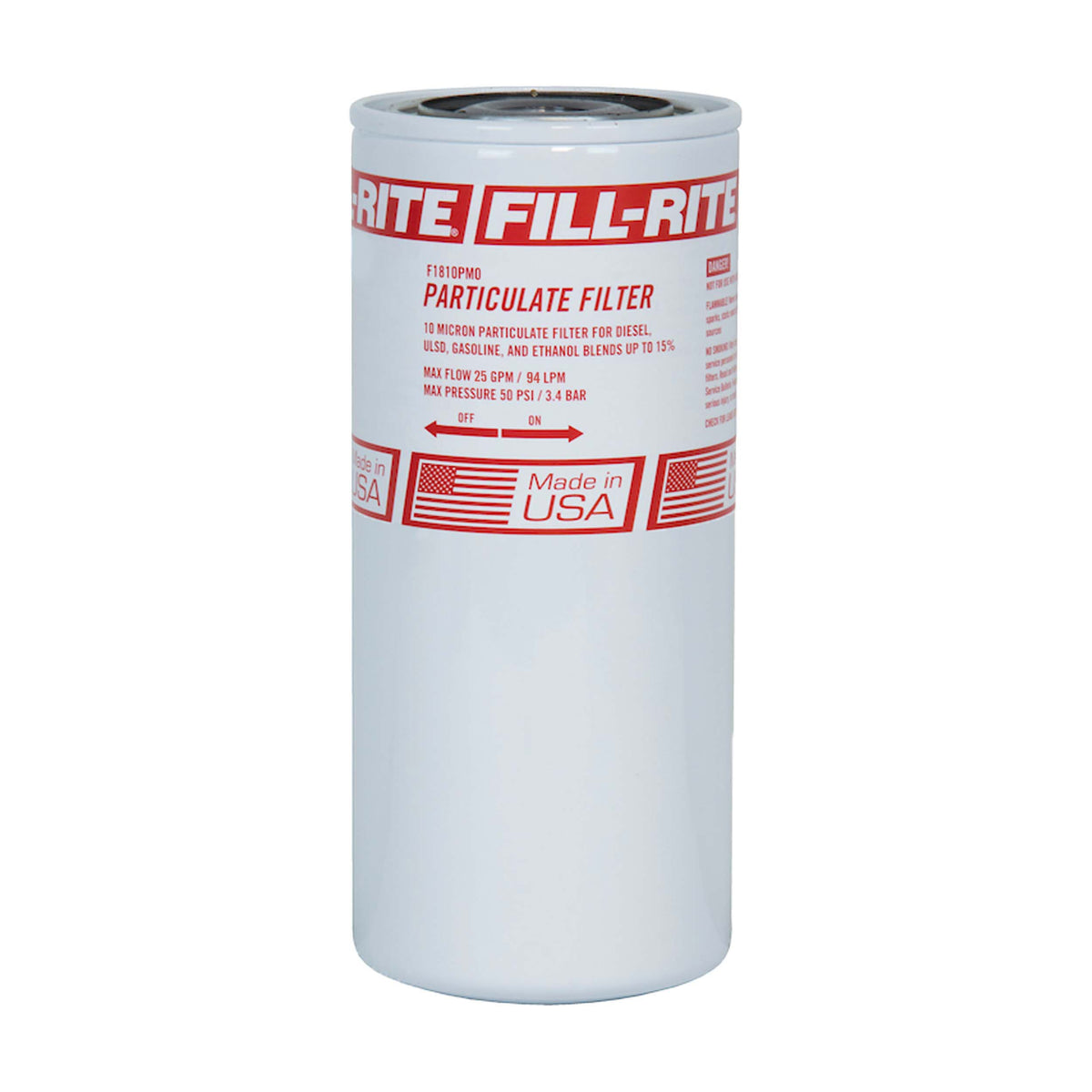 Fill-Rite F1810PM0 10 Micron Particulate Fuel Filter, 25 GPM