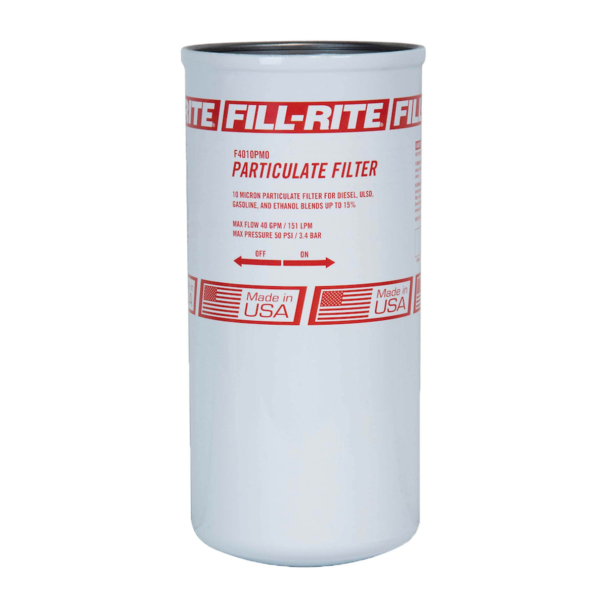 Fill-Rite F4010PM0 10 Micron Particulate Fuel Filter, 40 GPM
