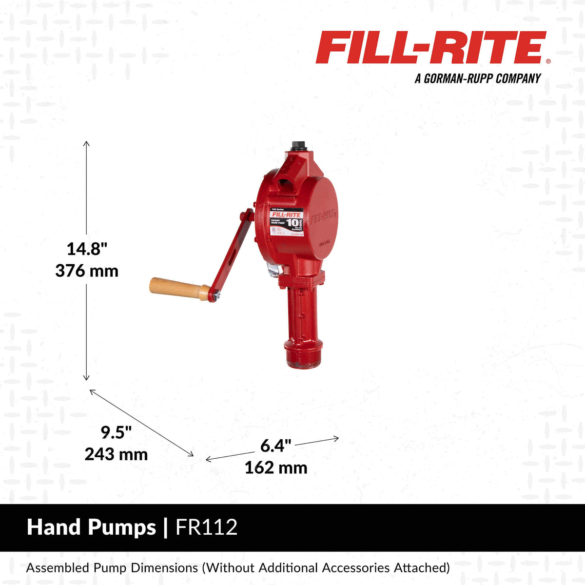 Fill-Rite FR112 dimensions