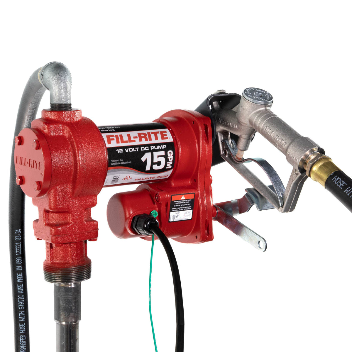 Fill-Rite FR1210H 15 GPM 12V Fuel Transfer Pump with Manual Nozzle