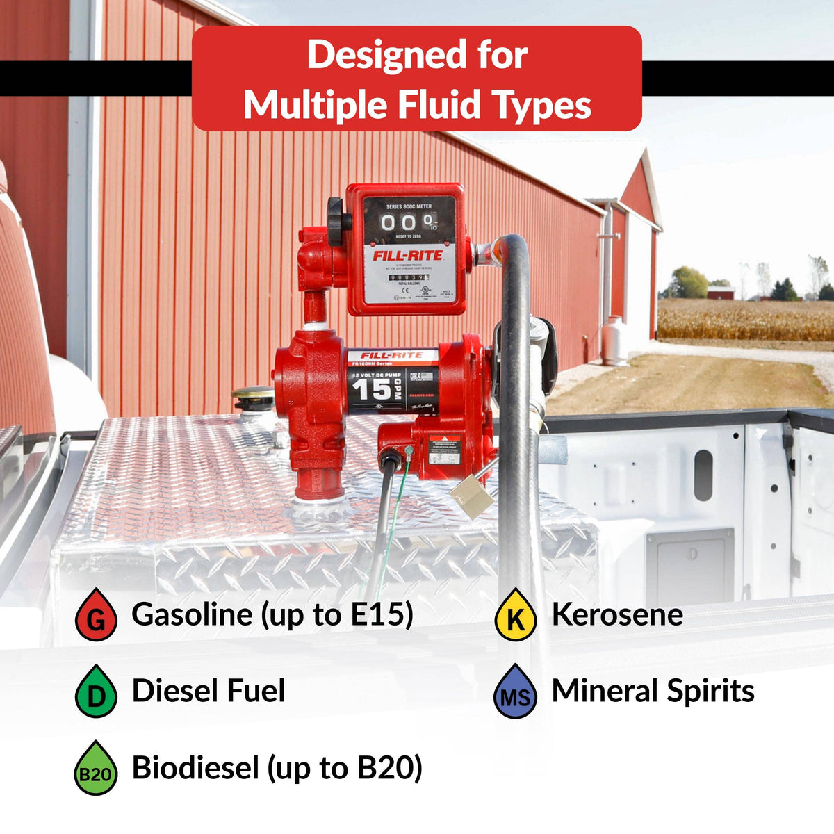 Fill-Rite FR1211H compatible fluids