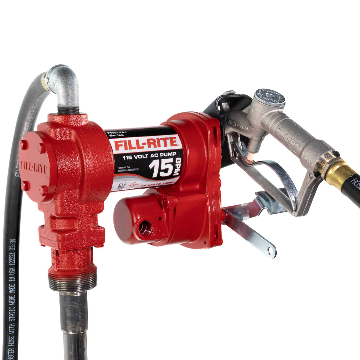 Fill-Rite FR610H 15 GPM 115V AC Fuel Transfer Pump with Manual Nozzle