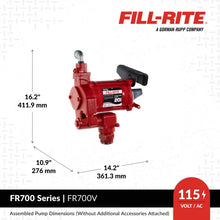 Fill-Rite FR700V dimensions