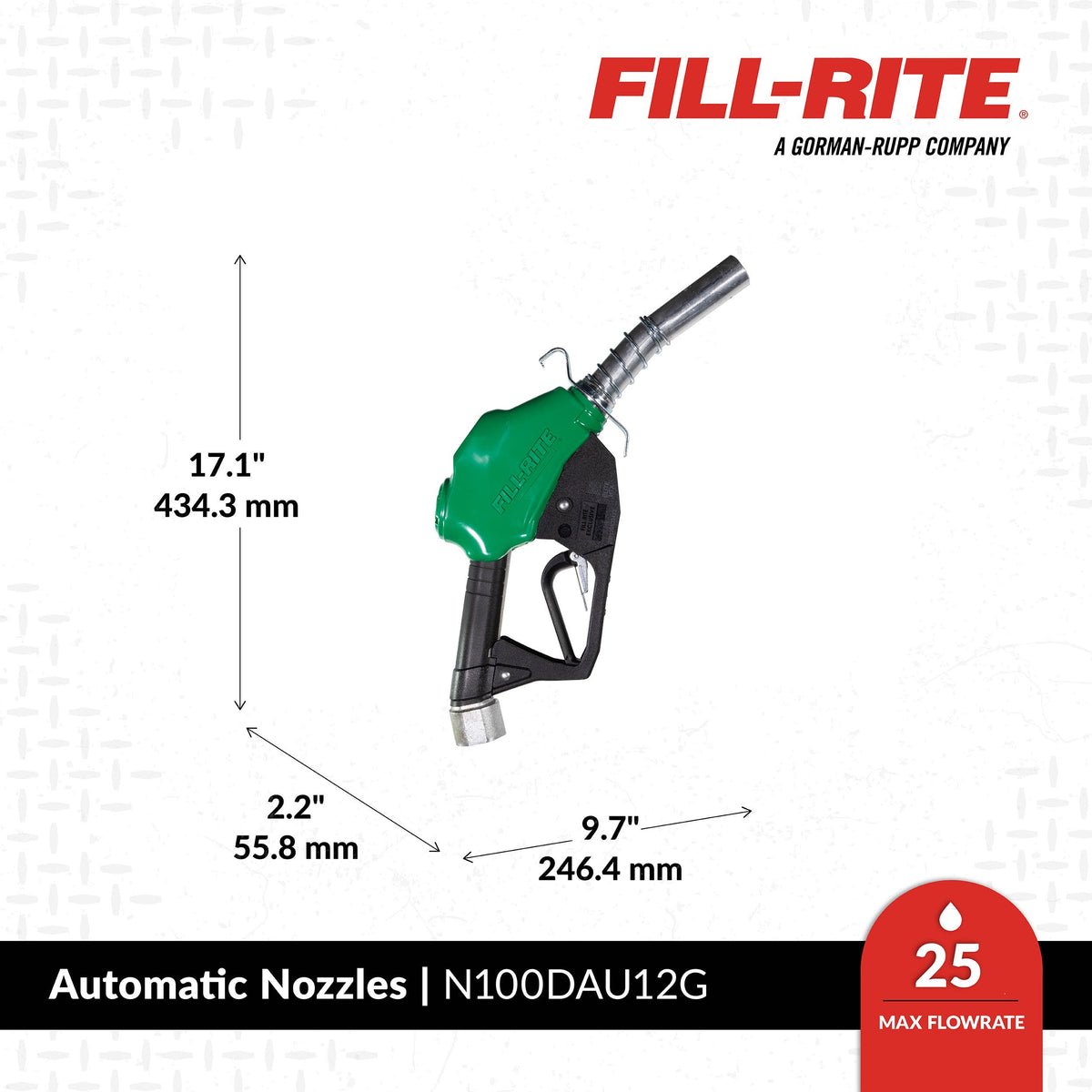 Fill-Rite N100DAU12G dimensions