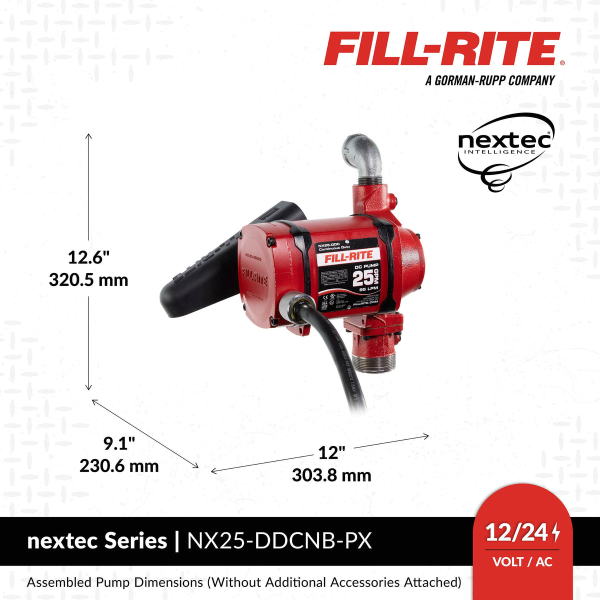 Fill-Rite NX25-DDCNB-PX dimensions