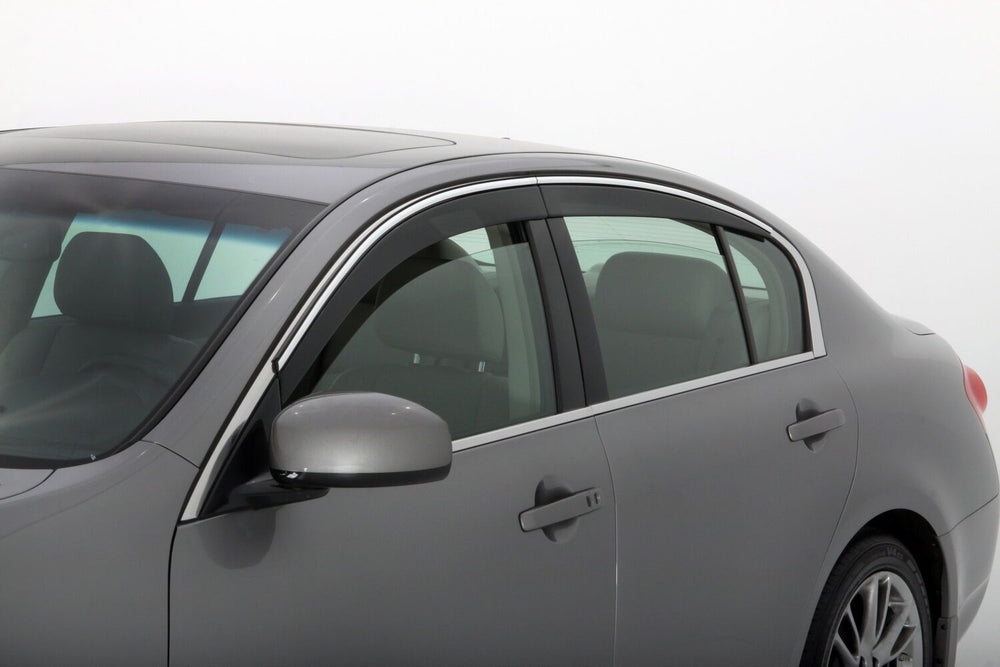 Husky Liners Low Profile Ventvisor Deflector; Smoke with Chrome Trim; Outside Mount; 6 pc. - 2007-2011 Honda CR-V - Part 2886002