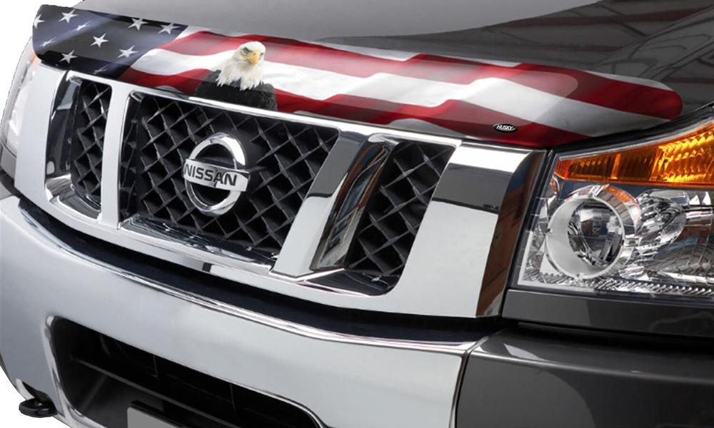 Husky Liners Husky Liners Eagle American Flag Bug Shield Hood Protector - 2016-2024 Nissan TITAN XD - Part 2818108