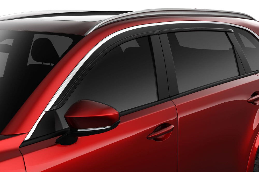 Husky Liners Low Profile Ventvisor Deflector; Smoke with Chrome Trim; Outside Mount; 4 pc. - 2024-2026 Mazda CX-90 - Part 2884071