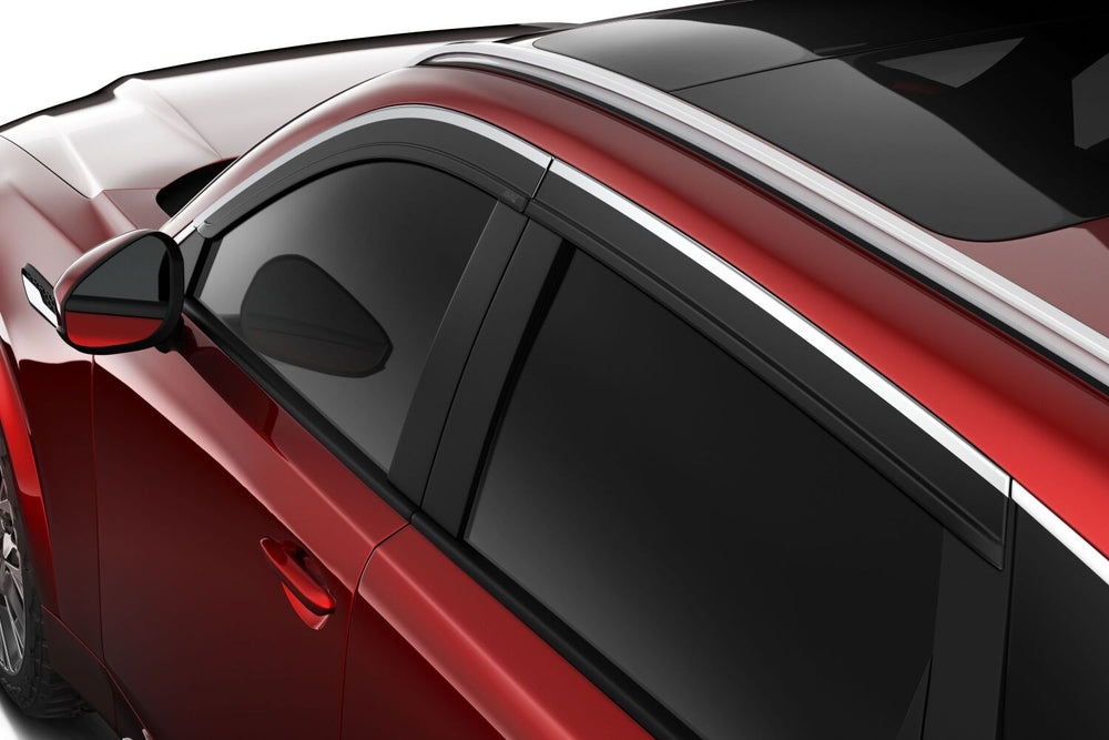 Husky Liners Low Profile Ventvisor Deflector; Smoke with Chrome Trim; Outside Mount; 4 pc. - 2024-2026 Mazda CX-90 - Part 2884071