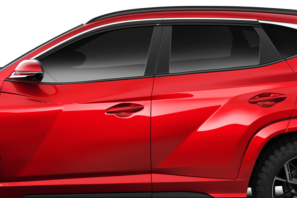 Husky Liners Low Profile Ventvisor Deflector; Smoke with Chrome Trim; Outside Mount; 4 pc. - 2022-2023 Hyundai Tucson - Part 2884068