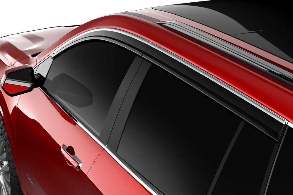 Husky Liners Low Profile Ventvisor Deflector; Smoke with Chrome Trim; Outside Mount; 4 pc. - 2018-2024 Buick Enclave - Part 2884066