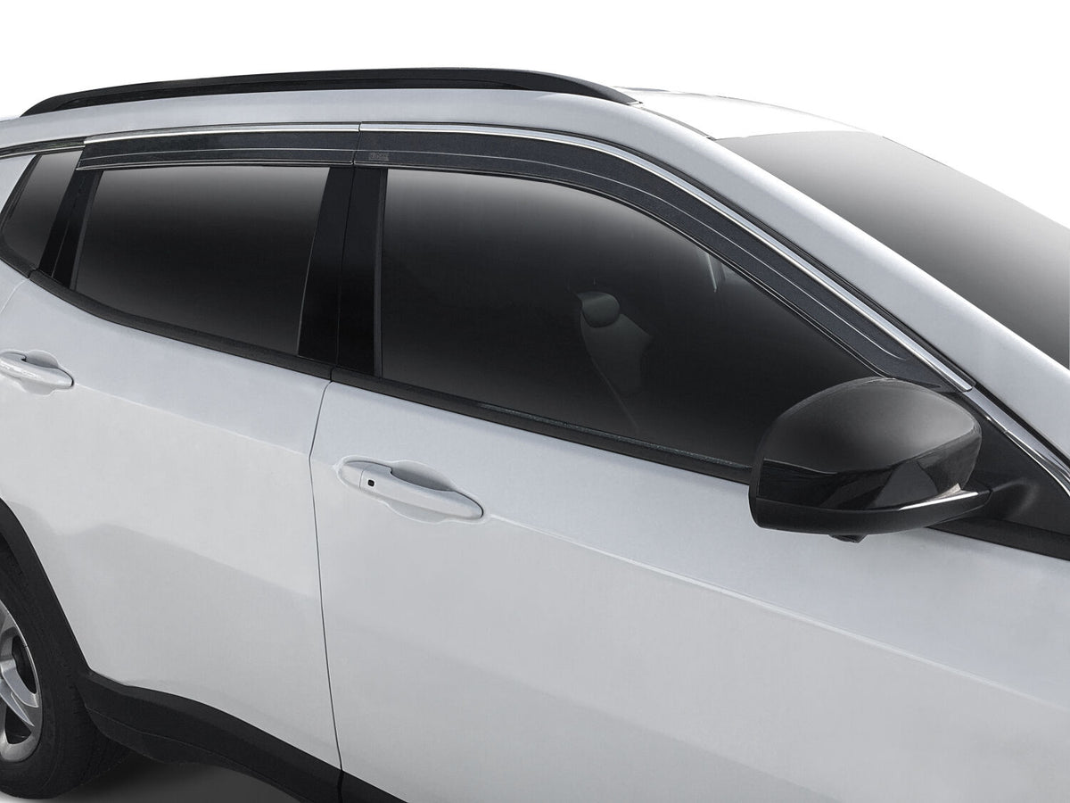 Husky Liners Low Profile Ventvisor Deflector; Smoke with Chrome Trim; Outside Mount; 4 pc. - 2022-2026 Toyota Corolla Cross - Part 2884078