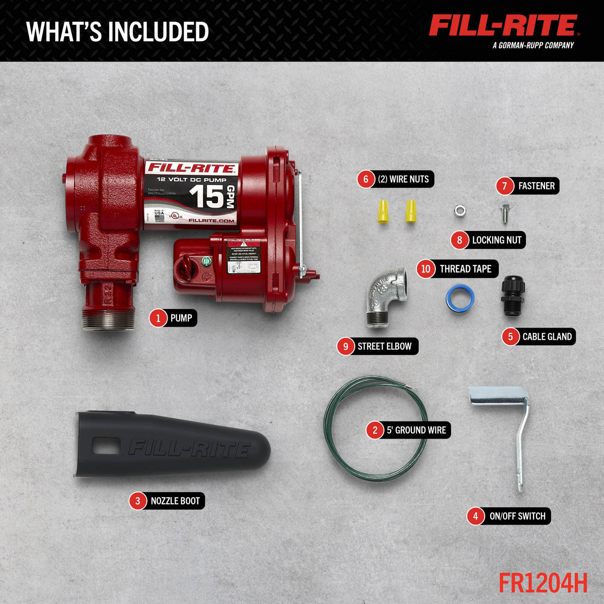 Fill-Rite FR1204H included parts