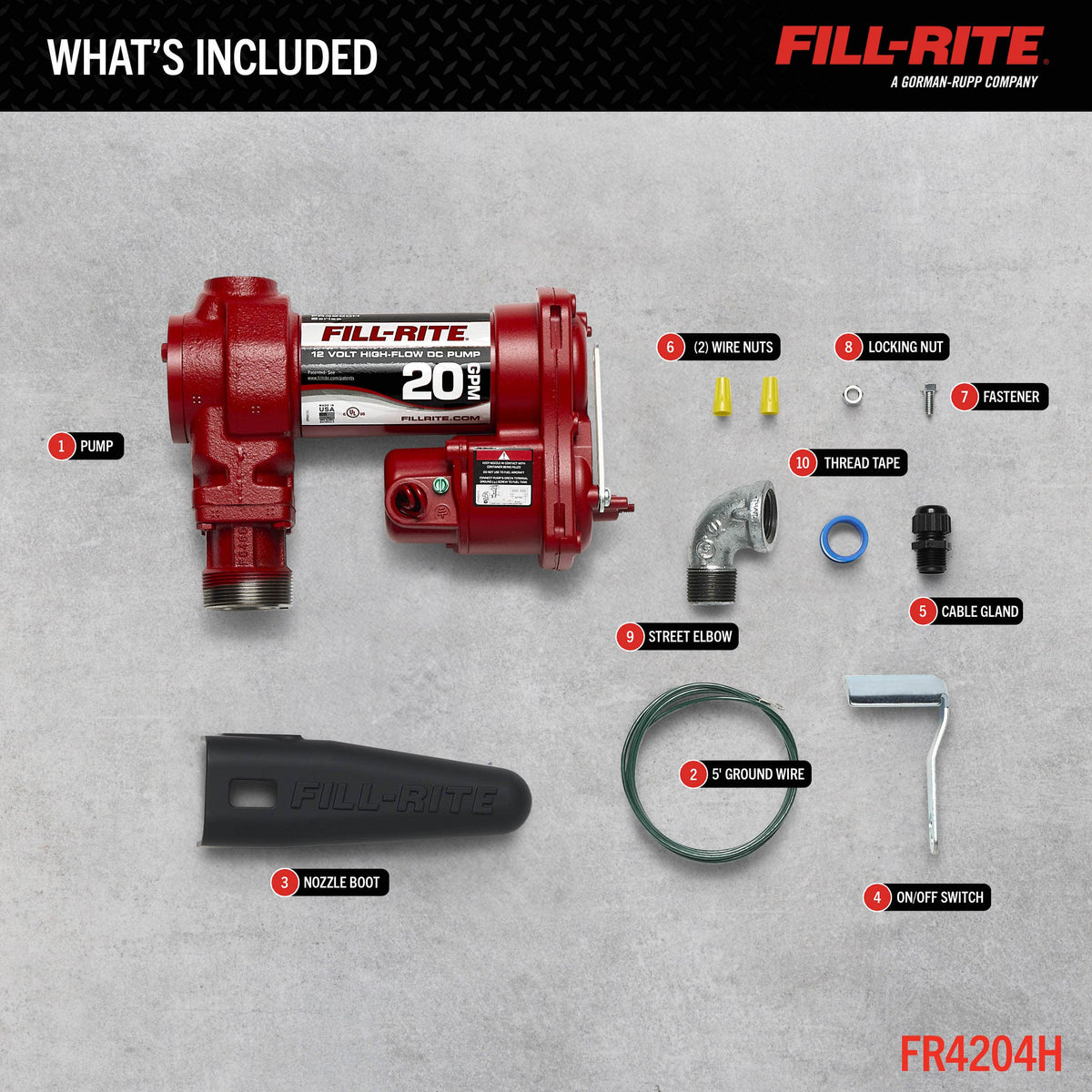 Fill-Rite FR4204H included parts