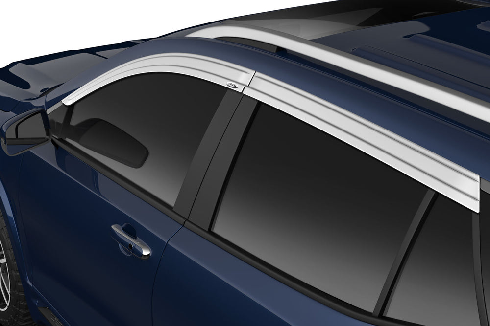 Husky Liners Low Profile Ventvisor Deflector; Smoke with Chrome Trim; Outside Mount; 4 pc. - 2018-2024 GMC Terrain - Part 2884059